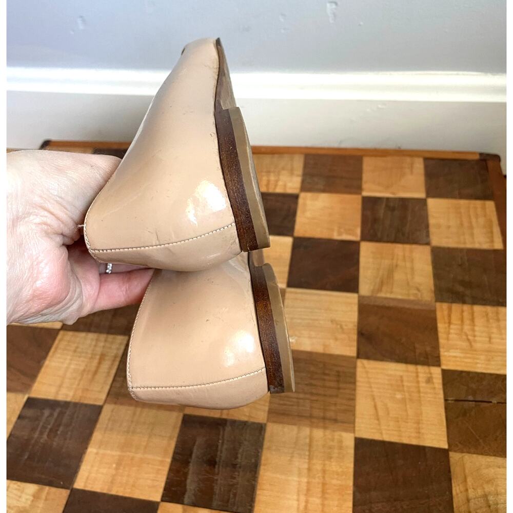Manolo Blahnik BB Flats Nude Patent Leather Pointed Toe Classic Preppy size 36.5 - Picture 5 of 12